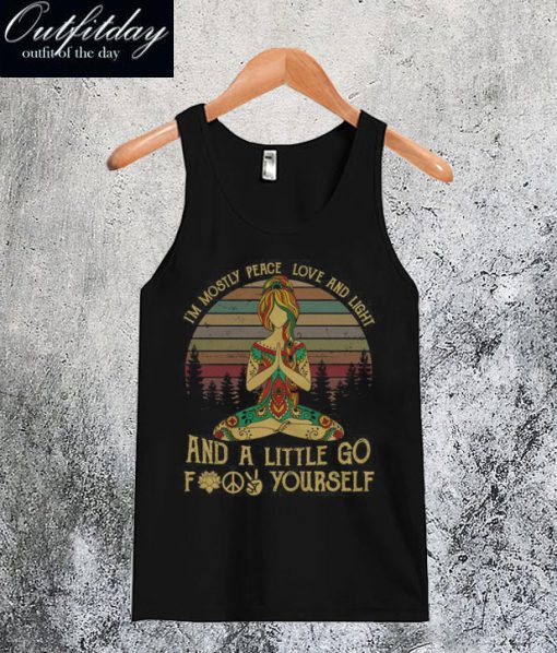 Yoga I’m Mostly Peace Love and Light Tanktop