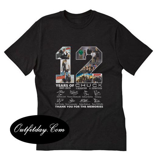 12 Year Of Chuck Signatures Thank You T-Shirt B22