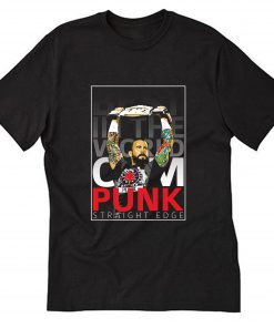 CM PUNK STRAIGHT EDGE WRESTLING BlackT-Shirt B22