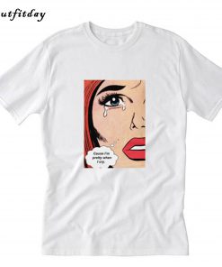 Comic Romance Sad Crying Girl 1950s T-Shirt B22