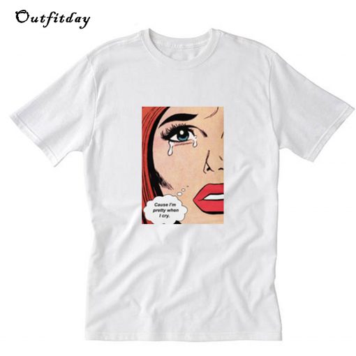 Comic Romance Sad Crying Girl 1950s T-Shirt B22