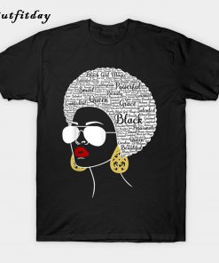 Month African American Hair Word Art T-shirt B22