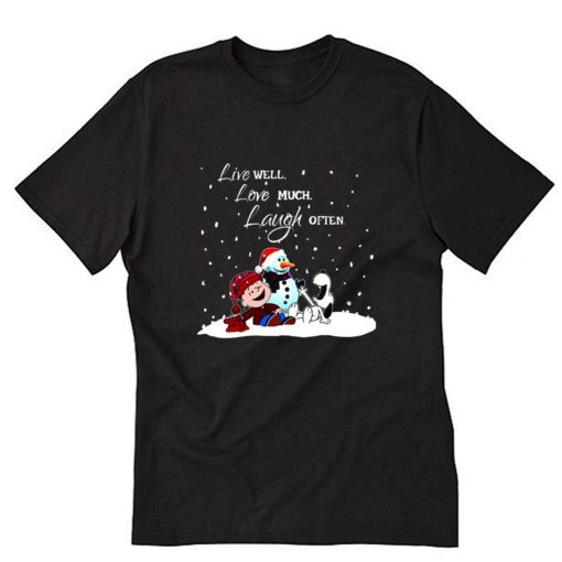 Snoopy and Charlie Brown Live well love much laugh often T-Shirt B22