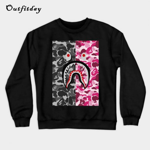 Bape Shark Black and Pink Sweatshirt B22