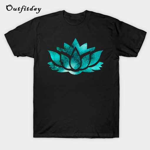 Lotus Flower Yoga Teal Colorful T-Shirt B22