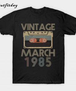 Vintage Retro 34th Birthday Mixtape March T-Shirt B22