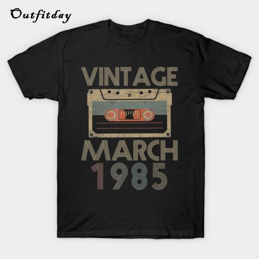 Vintage Retro 34th Birthday Mixtape March T-Shirt B22