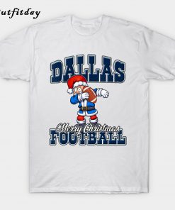 Dallas Christmas Dabbing Santa Playing Texas Football T-Shirt B22
