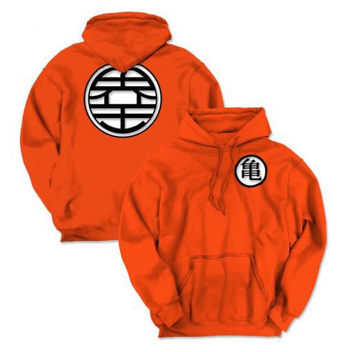 Dragon Ball Z Kame Symbol Orange Zip-Up Adult Hoodie