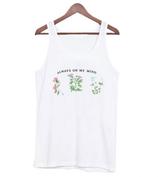 Letter Floral Print Crop Tank-top