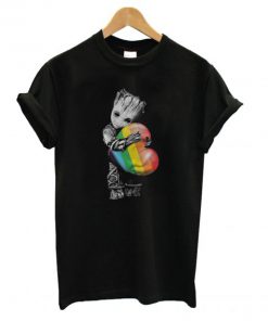 Groot Hugging Rainbow LGBT T shirt PU27