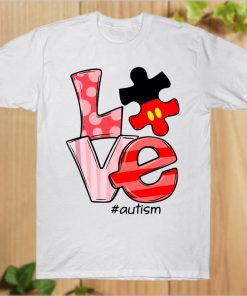 Love Autism Awareness Support Puzzle Piece Jigsaw Heart T-Shirt PU27