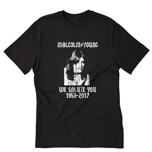 Malcolm Young Picture ACDC Memorial Tribute T-Shirt PU27