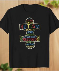 Puzzle Piece Words Autistic Gift T-Shirt PU27