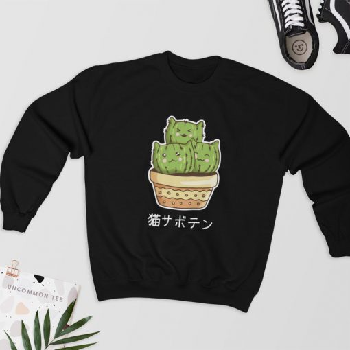 Cat Cactus Japanese - Sweatshirt PU27