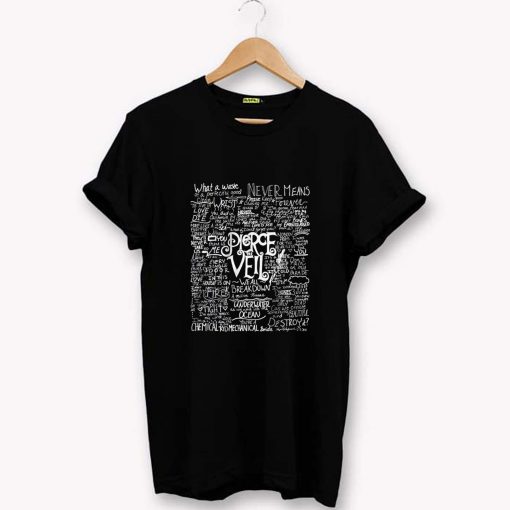 Fan Art Pierce The Veil Song Lyric black T-Shirt PU27