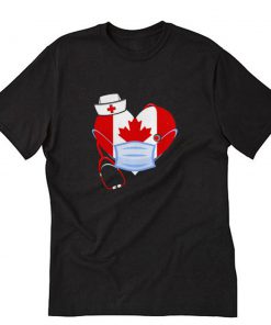 Love Canada nurse good heart face mask IF T-Shirt PU27