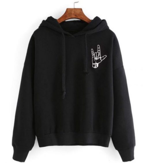 Rock On Hand Symbol Hoodie PU27