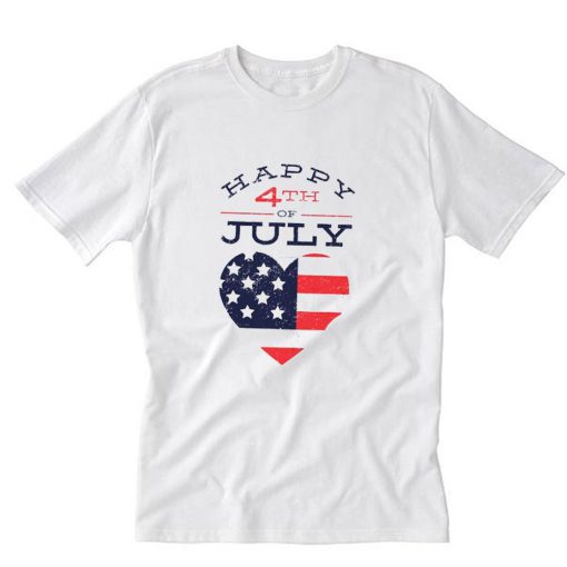 Happy 4th Of July Love American T-Shirt PU27