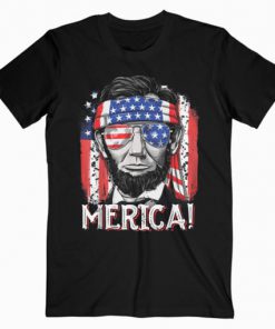 Lincoln 4th of July Boys Kids Men Merica American Flag Gifts T-Shirt PU27