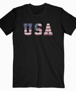 USA Patriotic 4th of July Tee American Flag Vintage T-Shirt PU27