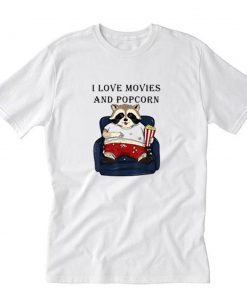 I Love Movies and Popcorn T-Shirt PU27