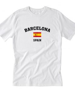Barcelona Spain with Flag T-Shirt PU27