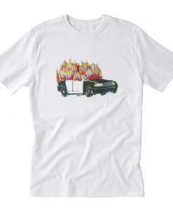 Burning Police Car T-Shirt PU27