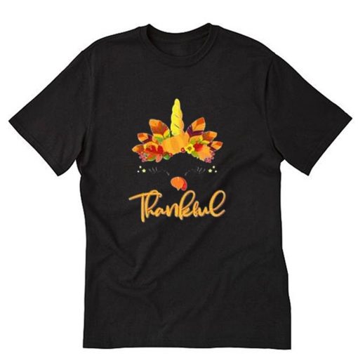 Unicorn Thankful Turkey T-Shirt PU27