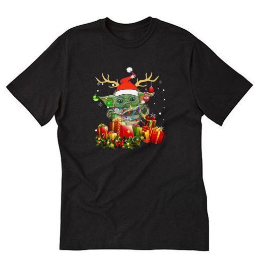Christmas Gifts Awesome Santa Baby Yoda Reindeer Christmas T-Shirt PU27