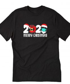 Merry Christmas 2020 Quarantine Christmas Santa Face Mask T-Shirt PU27
