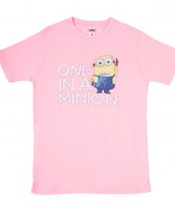 Despicable Me One In A Minion T Shirt Pink PU27