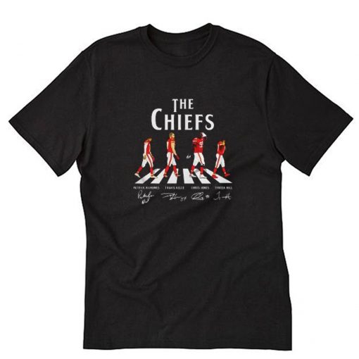 Kansas City Chiefs Mahomes Kelce Cross Abbey Road T Shirt Black PU27