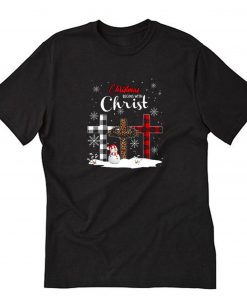 Leopard Chirstmas Begins With Christ T-Shirt PU27