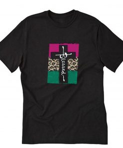 Leopard Color Block Cross Blessed T-Shirt PU27