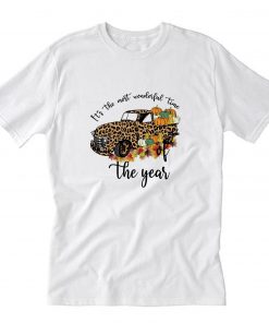 Thanksgiving It's Fall Finally Leopard Letter T-Shirt PU27