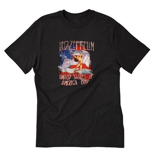 Led Zeppelin Men’s America 1977 T-Shirt PU27