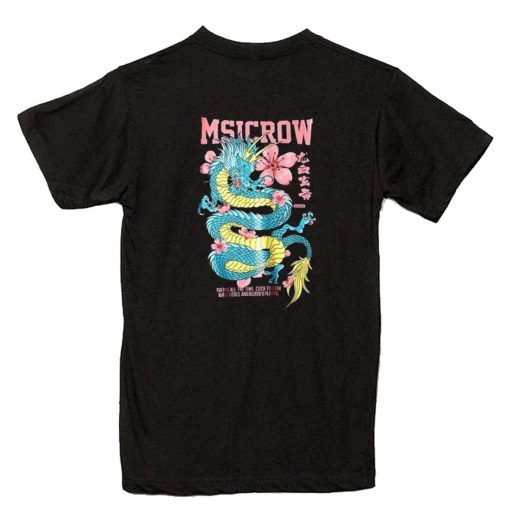 Msicrow Flower Dragon T-Shirt Back PU27