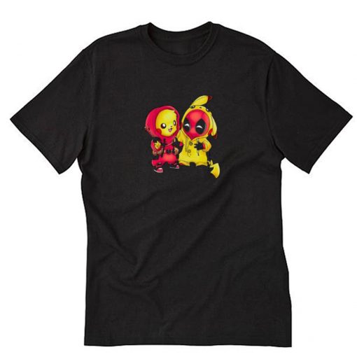 Baby Pikachu Pokemon and Deadpool T-Shirt PU27