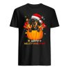 Dachshund Dog Santa Hat Pumpkin Hallothanksmas Shirt ZA
