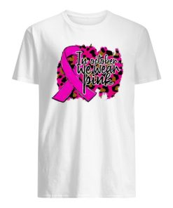 In October we wear pink Breast Cancer Awareness Pink Ribbon Shirt ZA