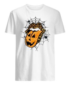 Leopard Pumpkin Lips and Tongue Halloween Lips shirt ZA