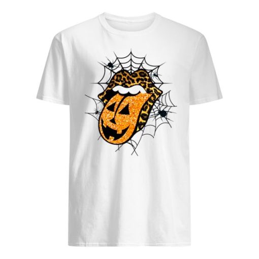 Leopard Pumpkin Lips and Tongue Halloween Lips shirt ZA