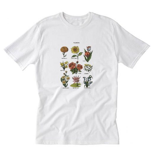 Marigold Sunflower Tulip Flowers T-Shirt PU27