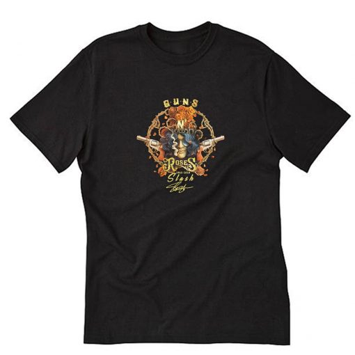 Official Guns N' Roses Slash 1965 2020 Signature T-Shirt PU27