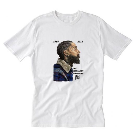 Tamplate lebar The Marathon Continues Nipsey Hussle T Shirt PU27