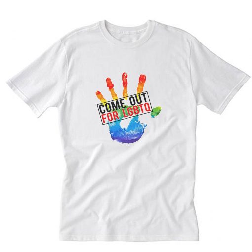 Mens White Come Out For LGBT T-Shirt PU27