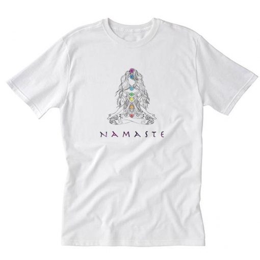 Namaste Yoga Pose with Chakra T-Shirt PU27
