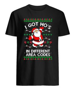 OnCoast Santa Claus I Got Ho's In Different Area Codes Ugly Christmas Shirt ZA