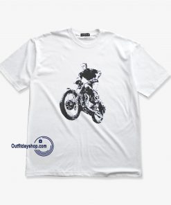 Steve Mcqueen Hand screen-printed T Shirt ZA